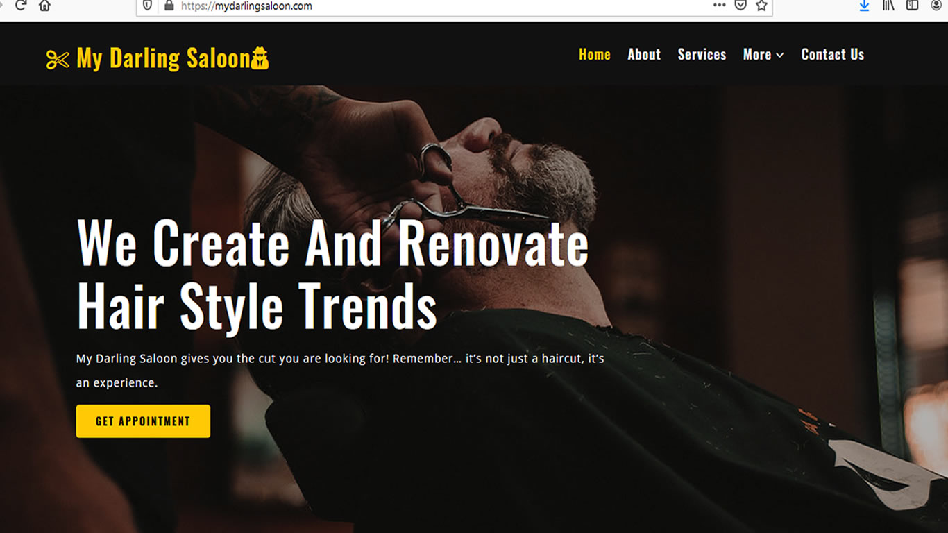 Barbing Saloon Website - Home page